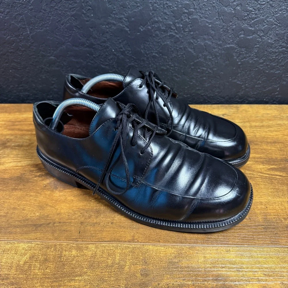 Cole Haan City 7310 Black Leather Moc Toe Oxford Dress Shoes Mens 10 D